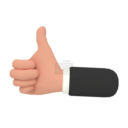 Photo for 3d illustration of hand posing thumbs up - Royalty Free Image