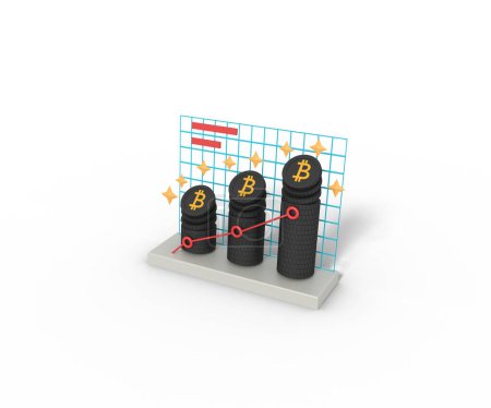 Photo for 3 d rendering of crypto currency bitcoin - Royalty Free Image