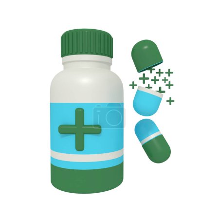 Téléchargez les photos : Rendu 3d de médecine sur bouteille - en image libre de droit