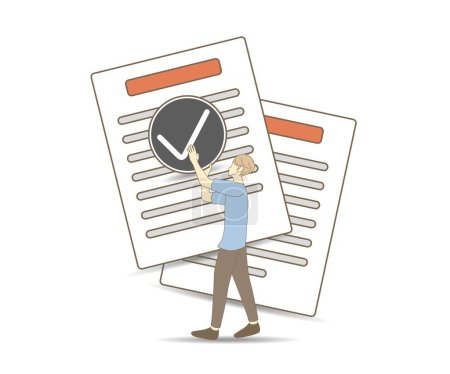 Illustration for Documents icon. Stack of paper sheets. Confirmed or approved document. Business icon. 2d vector illustration - Royalty Free Image