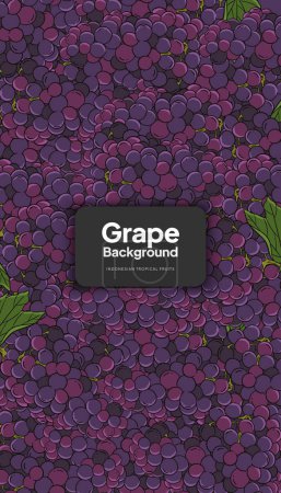 Illustration for Grape background illustration, tropical fruit design background for social media post - Royalty Free Image