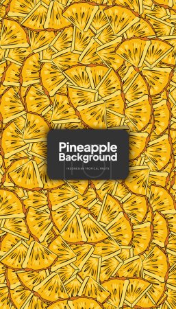 Illustration for Pineapple background illustration, tropical fruit design background for social media post - Royalty Free Image