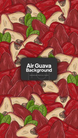 Ilustración de Air Guava fondo ilustración, fondo de diseño de frutas tropicales para los medios sociales post - Imagen libre de derechos