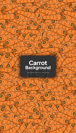 Téléchargez les illustrations : Illustration de carotte, modèle de conception de fond de légume tropical - en licence libre de droit