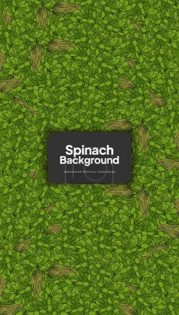 Illustration for Spinach illustration, tropical vegetable background design template - Royalty Free Image
