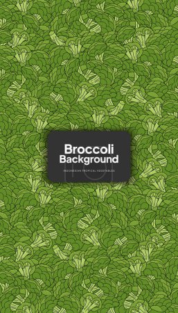Téléchargez les illustrations : Illustration brocoli, modèle de conception de fond de légumes tropicaux - en licence libre de droit