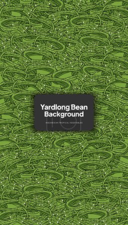 Téléchargez les illustrations : Illustration Yardlong Bean, modèle de conception de fond de légumes tropicaux - en licence libre de droit