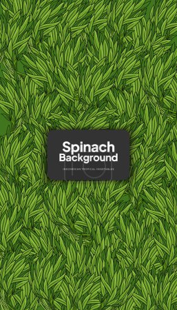 Illustration for Water Spinach illustration, tropical vegetable background design template - Royalty Free Image