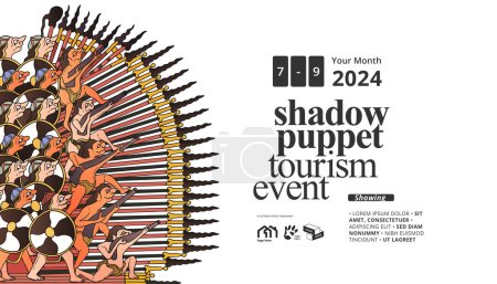Téléchargez les illustrations : Wayang Rampokan affiche idée de conception pour événement touristique ou culturel - en licence libre de droit