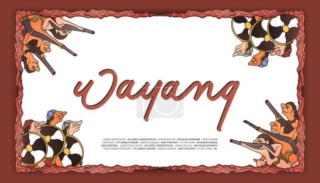 Ilustración de Wayang Rampokan idea de diseño de póster para el turismo o evento cultural - Imagen libre de derechos