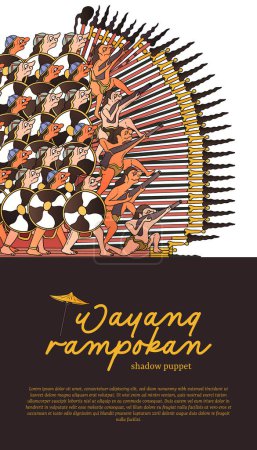 Ilustración de Wayang rampokan sombra títere diseño indonesia cultura ilustración - Imagen libre de derechos