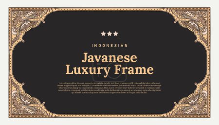 Illustration for Javanese luxury frame border template - Royalty Free Image