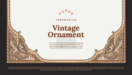 Téléchargez les illustrations : Indonesia vintage ornement conception mise en page idée - en licence libre de droit