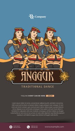 Téléchargez les illustrations : Angguk dance from kulonprogo design layout idea Indonésie culture - en licence libre de droit