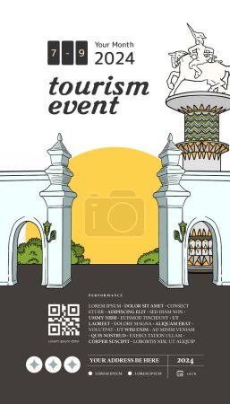 Ilustración de Plantilla de diseño cultural creativo fondo con cultura Kulon Progo - Imagen libre de derechos