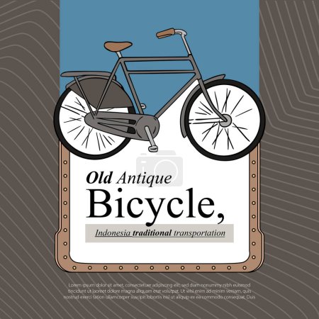 Illustration for Javanese bicycle tourism transportation illustration design idea - Royalty Free Image