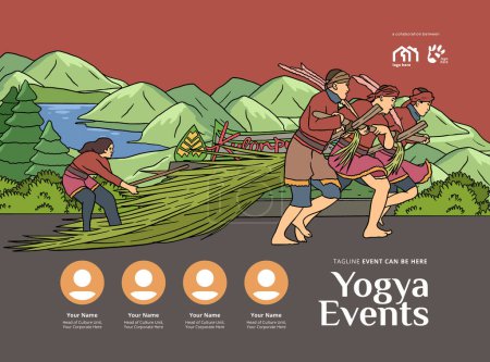 Téléchargez les illustrations : Nglarak Blarak jeu traditionnel Indonésie culture illustration - en licence libre de droit