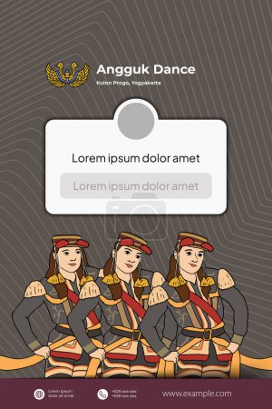 Téléchargez les illustrations : Vintage Indonésie Kulonprogo danse et culture conception de mise en page idée pour affiche de l'événement - en licence libre de droit