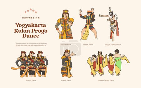 Téléchargez les illustrations : Indonésie isolée Kulon Progo danse Illustration - en licence libre de droit