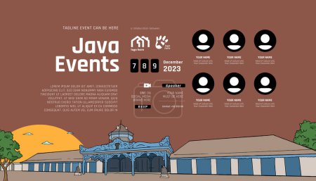 Ilustración de Indonesia Surakarta Central Java design layout idea para redes sociales o eventos - Imagen libre de derechos
