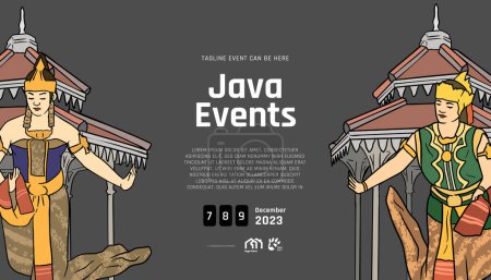 Ilustración de Indonesia Surakarta Central Java design layout idea para redes sociales o eventos - Imagen libre de derechos