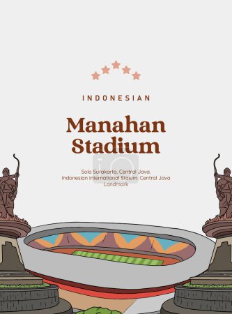 Ilustración de Plantilla de idea de diseño de diseño de ilustración de estadio de Java central - Imagen libre de derechos