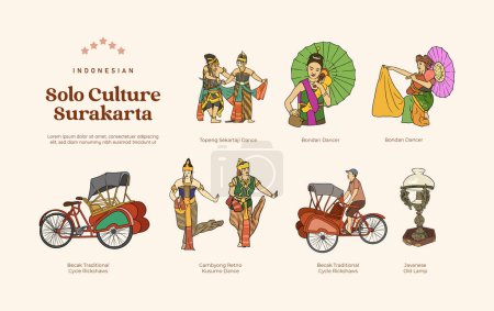 Ilustración de Ilustración de cultura aislada de Java Central Indonesia - Imagen libre de derechos