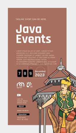 Ilustración de Surakarta Central Java design layout idea para redes sociales o eventos de fondo - Imagen libre de derechos