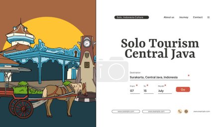 Illustration for Ethnic Landing Page design with illustration of Culture Central Java - Royalty Free Image