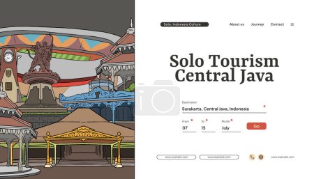 Ilustración de Diseño étnico de Landing Page con ilustración de Culture Central Java - Imagen libre de derechos