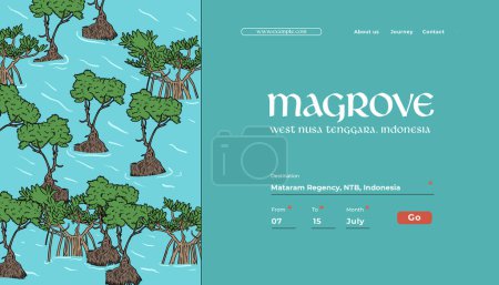 Ilustración de Plantilla de idea de diseño de ilustración de manglar - Imagen libre de derechos
