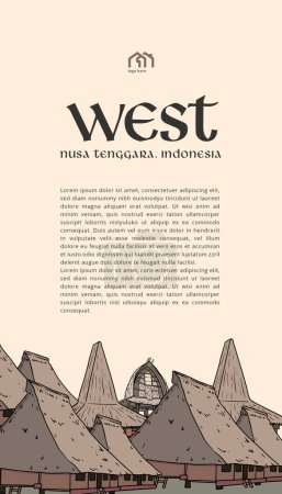 Ilustración de Indonesia Nusa Tenggara idea de diseño para redes sociales o eventos - Imagen libre de derechos