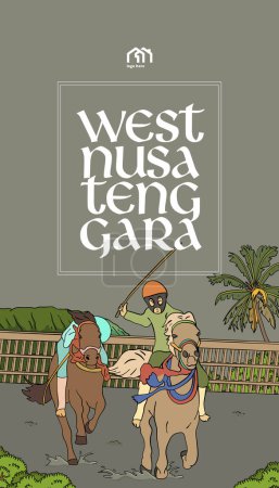 Téléchargez les illustrations : Indonésie Nusa Tenggara idée de mise en page de conception pour les médias sociaux ou le contexte de l'événement - en licence libre de droit