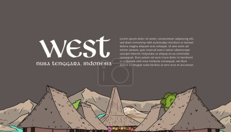 Illustration for West Nusa Tenggara Indonesia Culture Illustration design idea - Royalty Free Image