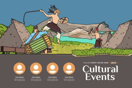 Illustration for Indonesia Nusa Tenggara design layout idea for social media or event background - Royalty Free Image