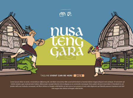 Téléchargez les illustrations : West Nusa Tenggara Indonésie Culture Illustration idée de design - en licence libre de droit