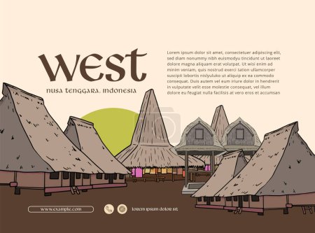 Ilustración de West Nusa Tenggara Indonesia Cultura Ilustración idea de diseño - Imagen libre de derechos