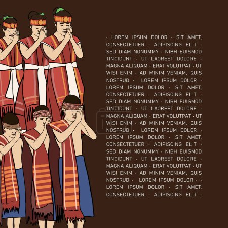 Illustration for Batak North Sumatera Indonesia Culture Illustration design idea - Royalty Free Image