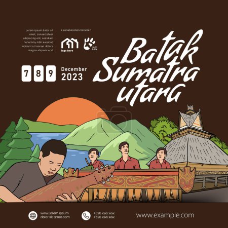 Téléchargez les illustrations : Batak Sumatera Nord Indonésie Culture Illustration idée de design - en licence libre de droit