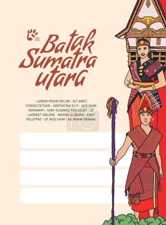 Ilustración de Batak Sumatera del Norte Indonesia Cultura Ilustración idea de diseño - Imagen libre de derechos