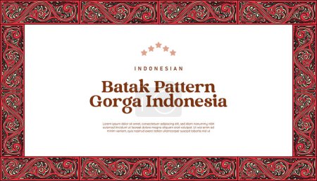 Téléchargez les illustrations : Indonésie Motif Gorga Batak illustration design - en licence libre de droit