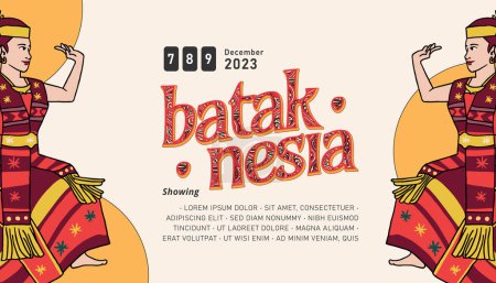 Illustration for Batak illustration design layout template background - Royalty Free Image