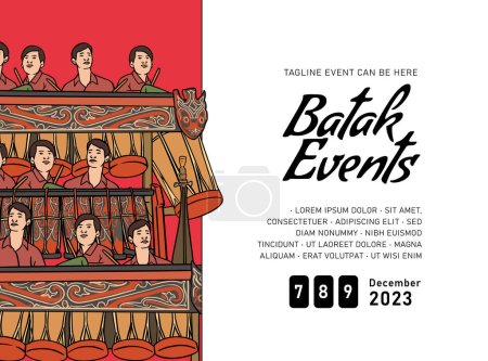 Illustration for Indonesia Bataknese design layout idea for social media or event background - Royalty Free Image