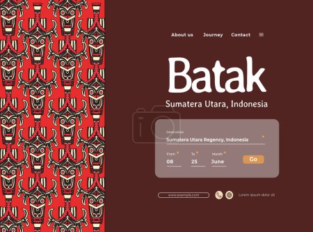 Téléchargez les illustrations : Indonésie Conception Bataknese idée de mise en page pour les médias sociaux ou le contexte de l'événement - en licence libre de droit