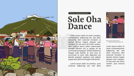 Téléchargez les illustrations : Modèle d'idée de mise en page de conception d'illustration Sole Oha Dance - en licence libre de droit