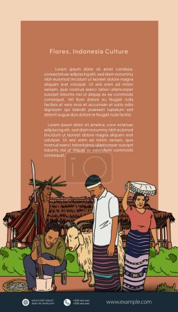 Ilustración de East Nusa Tenggara Indonesia Cultura Ilustración idea de diseño - Imagen libre de derechos