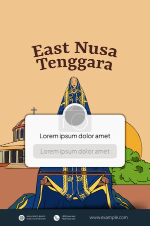 Téléchargez les illustrations : Vintage Indonésie West Nusa Tenggara idée de mise en page de conception pour les médias sociaux ou affiche de l'événement - en licence libre de droit