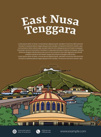 Téléchargez les illustrations : Indonésie East Nusa Tenggara idée de mise en page de conception pour les médias sociaux ou le contexte de l'événement - en licence libre de droit