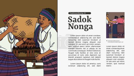 Téléchargez les illustrations : Sadok Nonga East Nusa Tenggara illustration conception mise en page idée modèle - en licence libre de droit