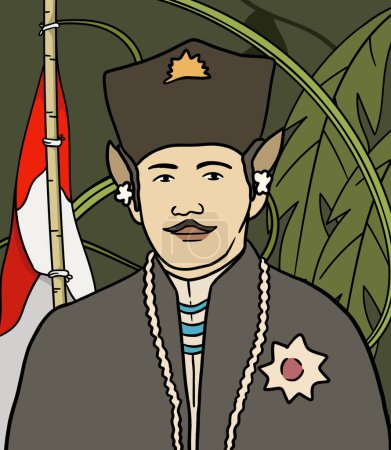 Ilustración de Ilustración del retrato del héroe de Banten. Feliz Día de los Héroes Nacionales de Indonesia - Imagen libre de derechos
